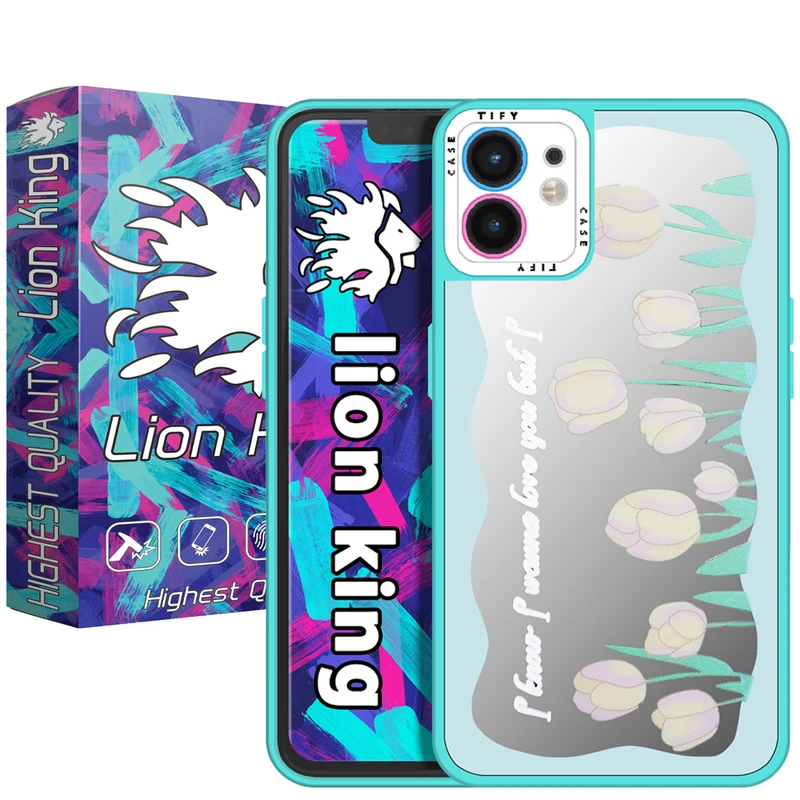   کاور لاین کینگ مدل آینه ایی لاله سبز مناسب برای گوشی موبایل اپل IPhone 12