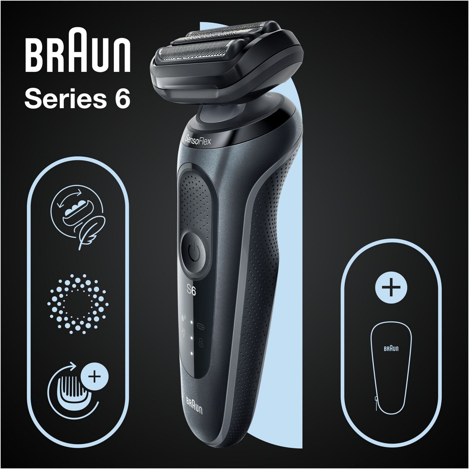 ماشین اصلاح موی صورت شارژی براون مدل series6 61N1000s -  - 8