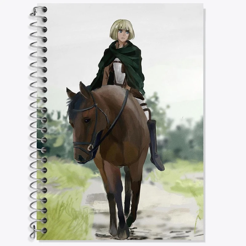 دفتر زبان 50 برگ خندالو مدل سه خط طرح ارمین انیمه اتک آن تایتان Attack on Titan کد 18585