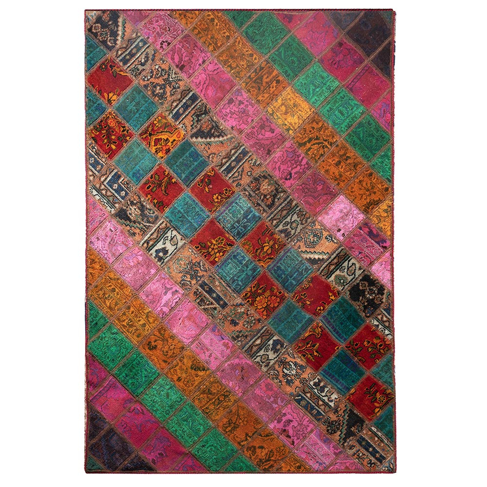 کلاژ فرش دستبافت سه و نیم متری مدل چهل تکه کد FT20-9