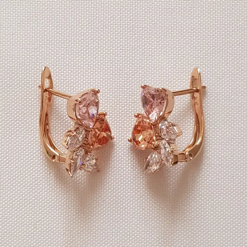 گوشواره زنانه ژوپینگ مدل نگین رنگی 127