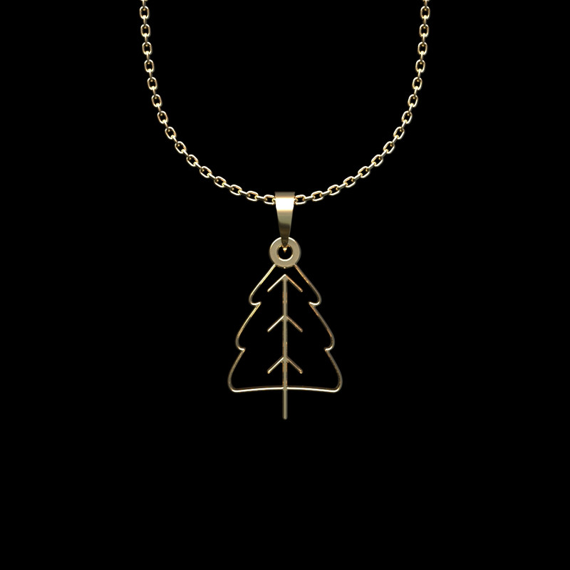 گردنبند طلا 18 عیار زنانه مدوپد مدل درخت کد L2-1-1101
