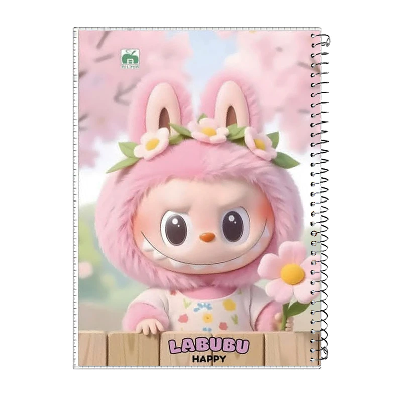 دفتر مشق 100برگ آلما مدل لبوبو طرح PINK کد 7126