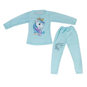 ست تی شرت آستین بلند و شلوار دخترانه مدل Unicorn sbz