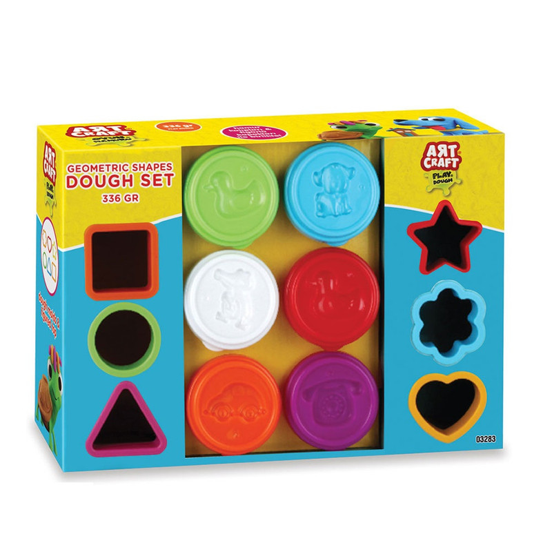 خمیر بازی مدل Geometric Shapes Dough Set کد 03283 مجموعه 12 عددی