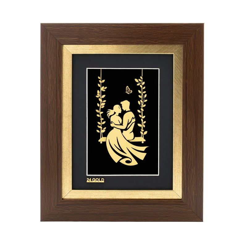 تابلو طلا کوب آلتین هنر مدل تاب زندگی روز عشق کد 50464