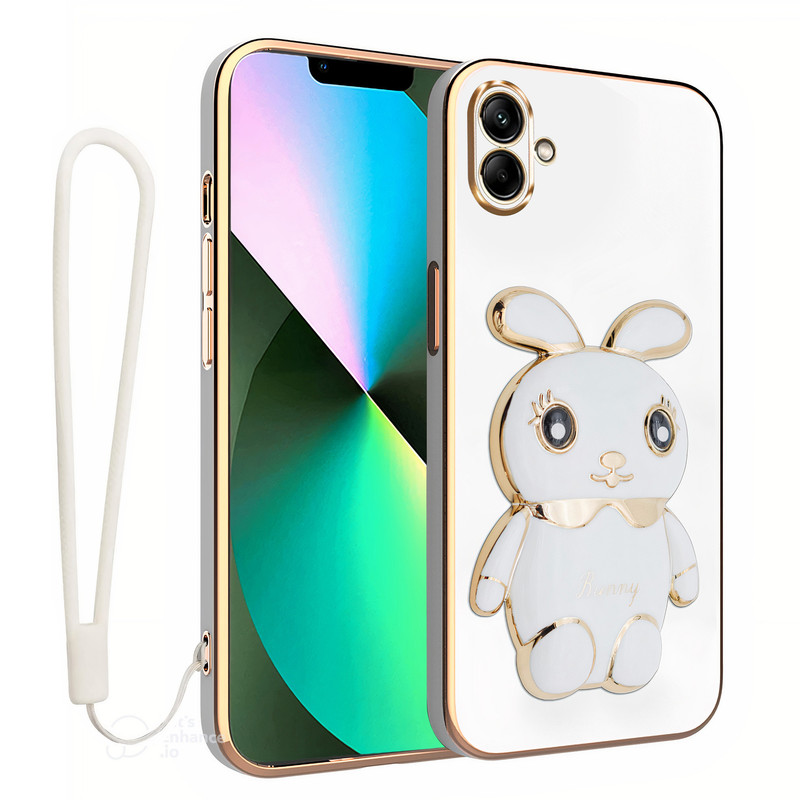 کاور اسپارتان مدل Bunny مناسب برای گوشی موبایل سامسونگ Galaxy A04 به همراه بند نگهدارنده