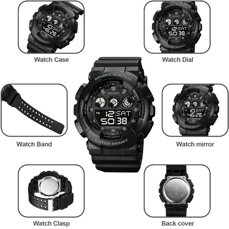 ساعت مچی دیجیتال اسکمی مدل اسپرت تک زمانه