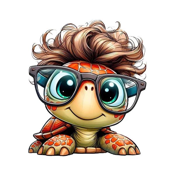 استیکر پارچه و لباس پاد آفرین طرح لاک پشت بامزه کد 1864