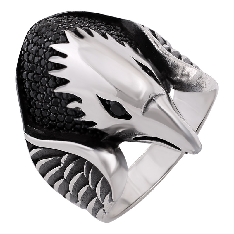 انگشتر نقره مردانه مدل عقاب کد R3235