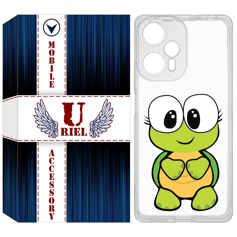 کاور یوریل مدل Clear کد 59 طرح لاکپشت مناسب برای گوشی موبایل شیائومی Poco F5