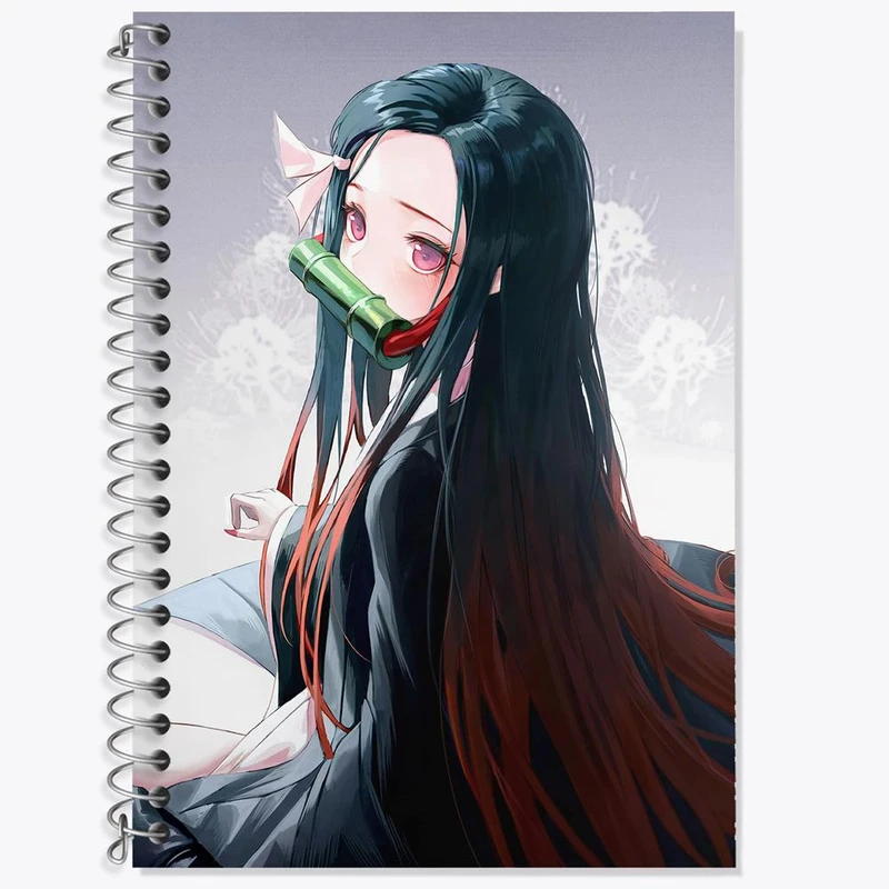 دفتر زبان 50 برگ خندالو مدل سه خط طرح دختر انیمه ای کد 18105