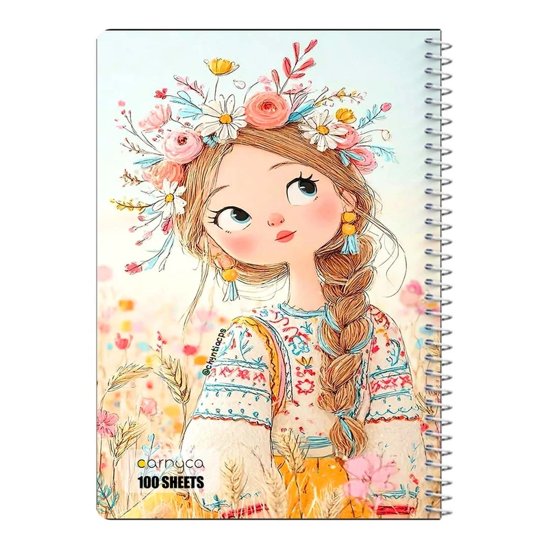 دفتر مشق 100 برگ سیمی کارنیکا طرح دخترانه کیوت Girly Cute کد 10248