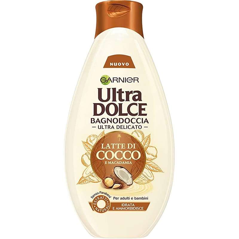 شامپو بدن گارنیه سری Ultra Dolce مدل شیر نارگیل و ماکادمیا حجم 500 میلی لیتر