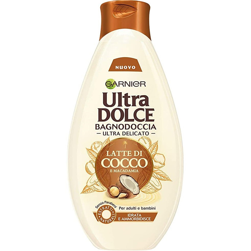 شامپو بدن گارنیه سری Ultra Dolce مدل شیر نارگیل و ماکادمیا حجم 500 میلی لیتر