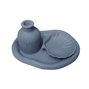 ست 3 تکه گلدان و استند جواهرات بتنی مدل دفرمه کد T08