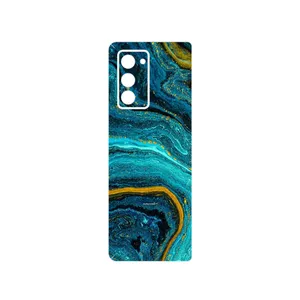 MAHOOT Turquoise marblewith golden streaks Cover Sticker for Samsung Galaxy Z FOLD 2
