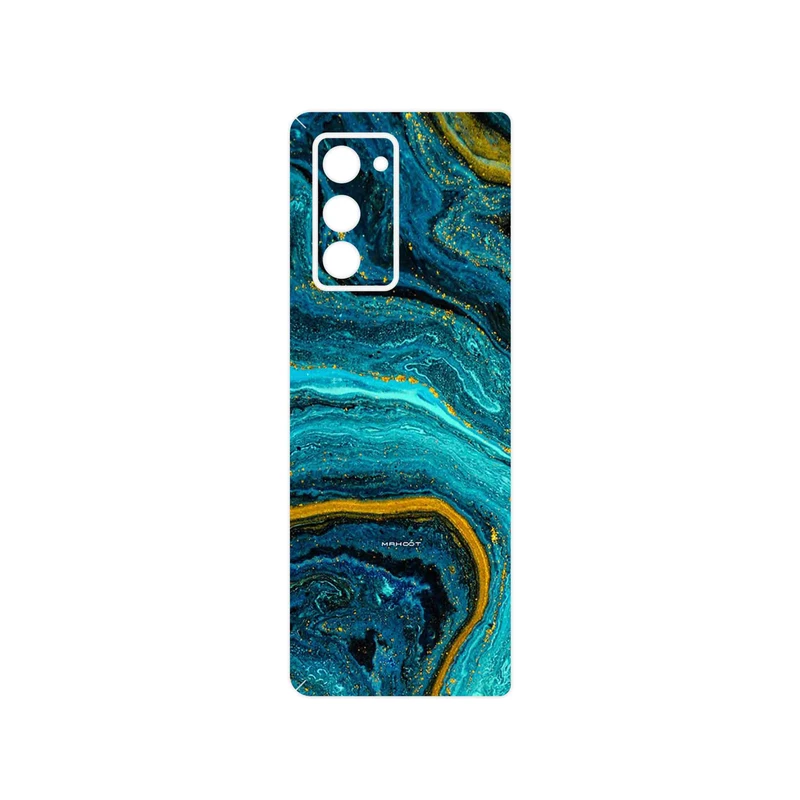 برچسب پوششی ماهوت مدل Turquoise marblewith golden streaks مناسب برای گوشی موبایل سامسونگ Galaxy Z FOLD 2