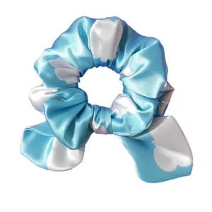 کش مو زنانه مدل اسکرانچی ساتن ابریشم دنباله دار کوتاه مدل ابر