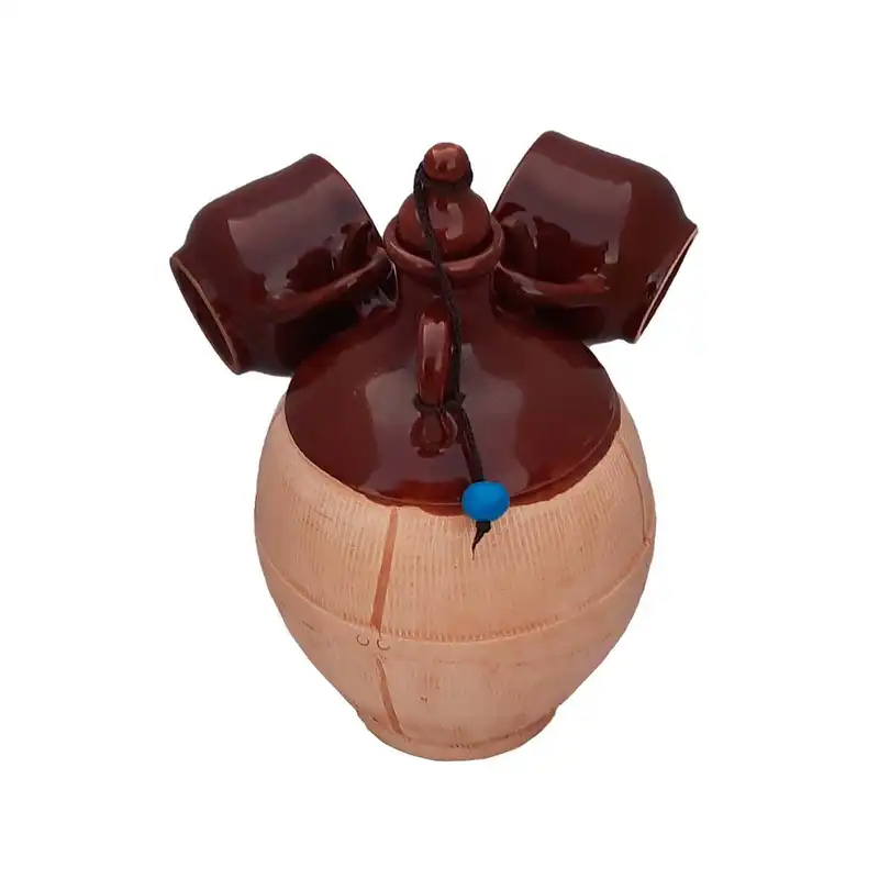 ست 3 تکه کوزه و لیوان سفالی مدل گرد کد 44