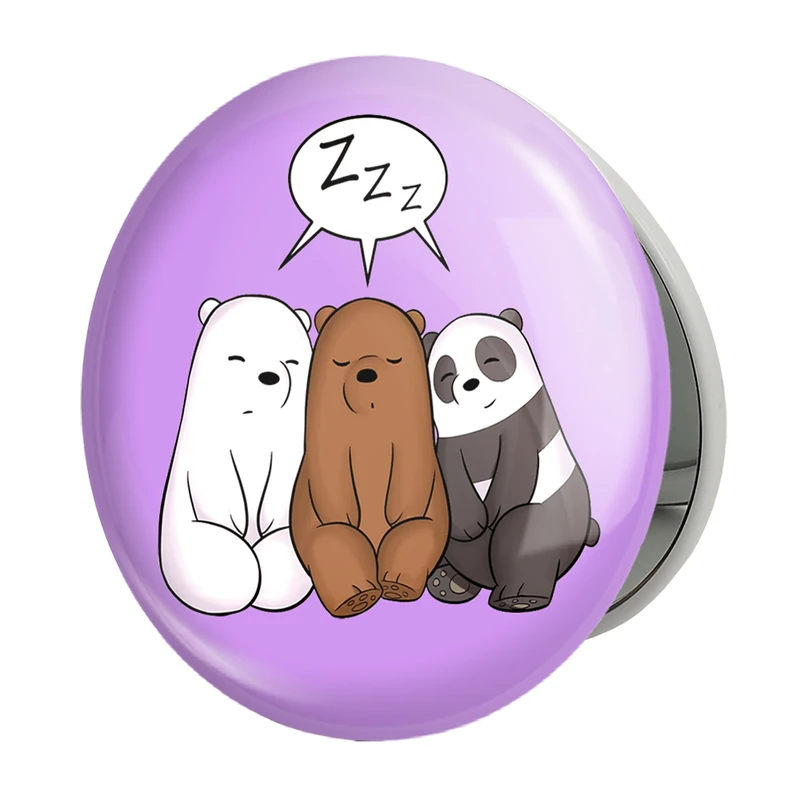 آینه جیبی خندالو طرح انیمیشن سه خرس کله پوک مدل تاشو کد 27646 