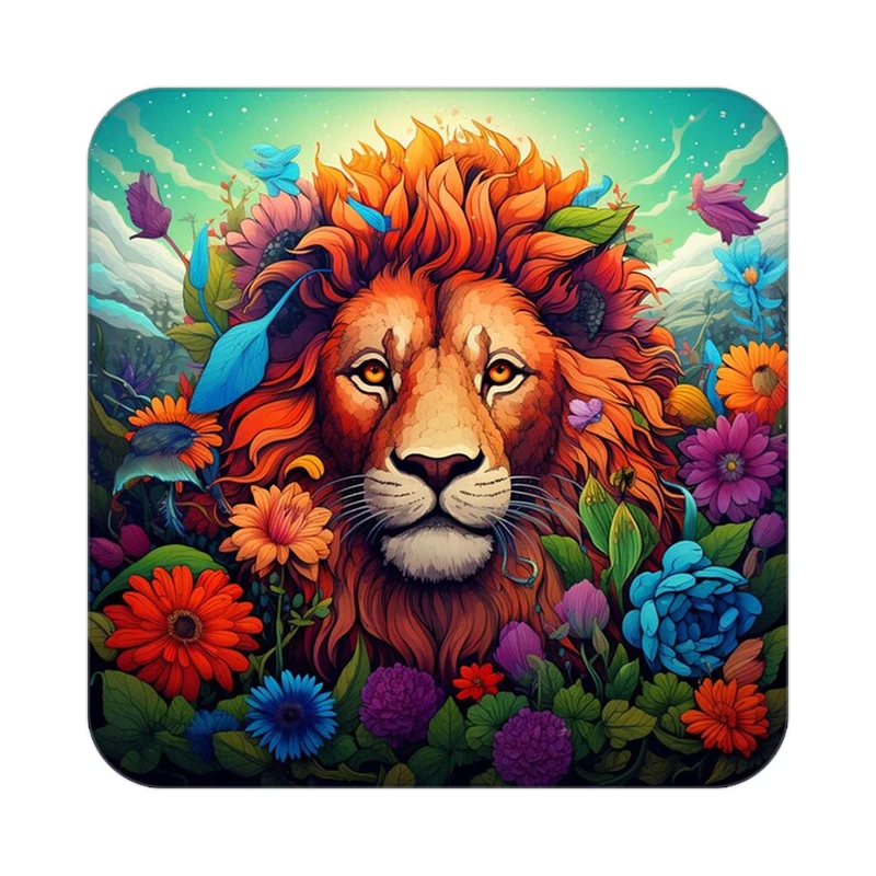 زیر لیوانی کاکتی طرح شیر مدل mp23289