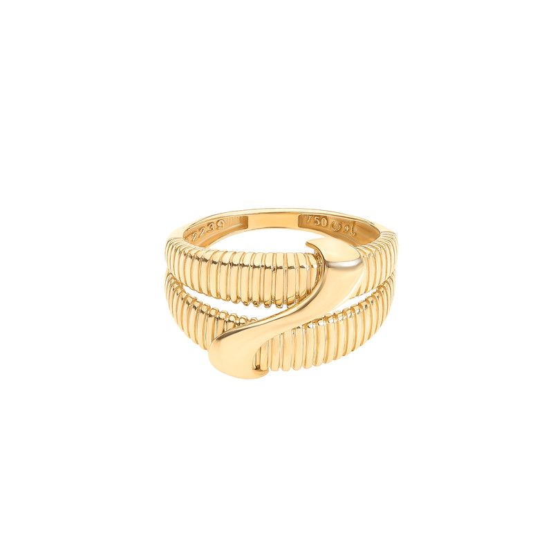 انگشتر طلا 18 عیار زنانه ماوی گالری مدل بافته سایز 54