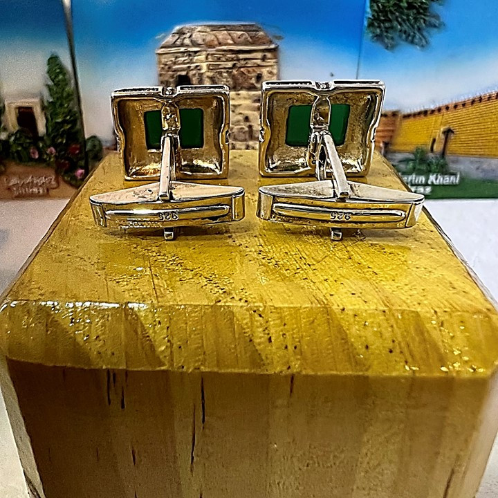 دکمه سردست نقره مردانه کد glsr-2482