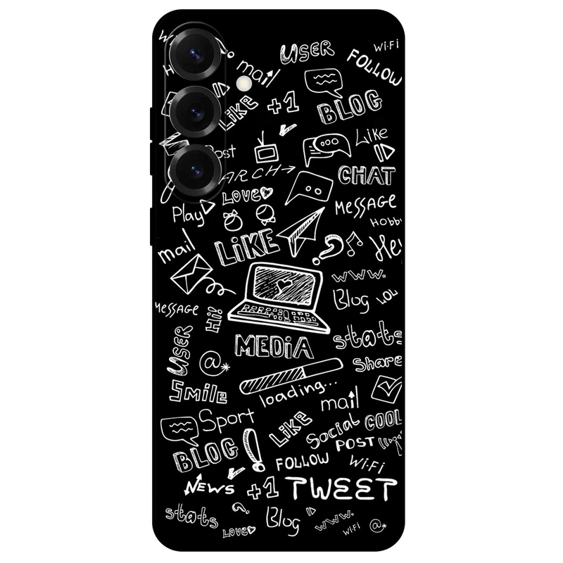 کاور مگافون طرح رسانه های اجتماعی مدل 1898 مناسب برای گوشی موبایل سامسونگ Galaxy S25