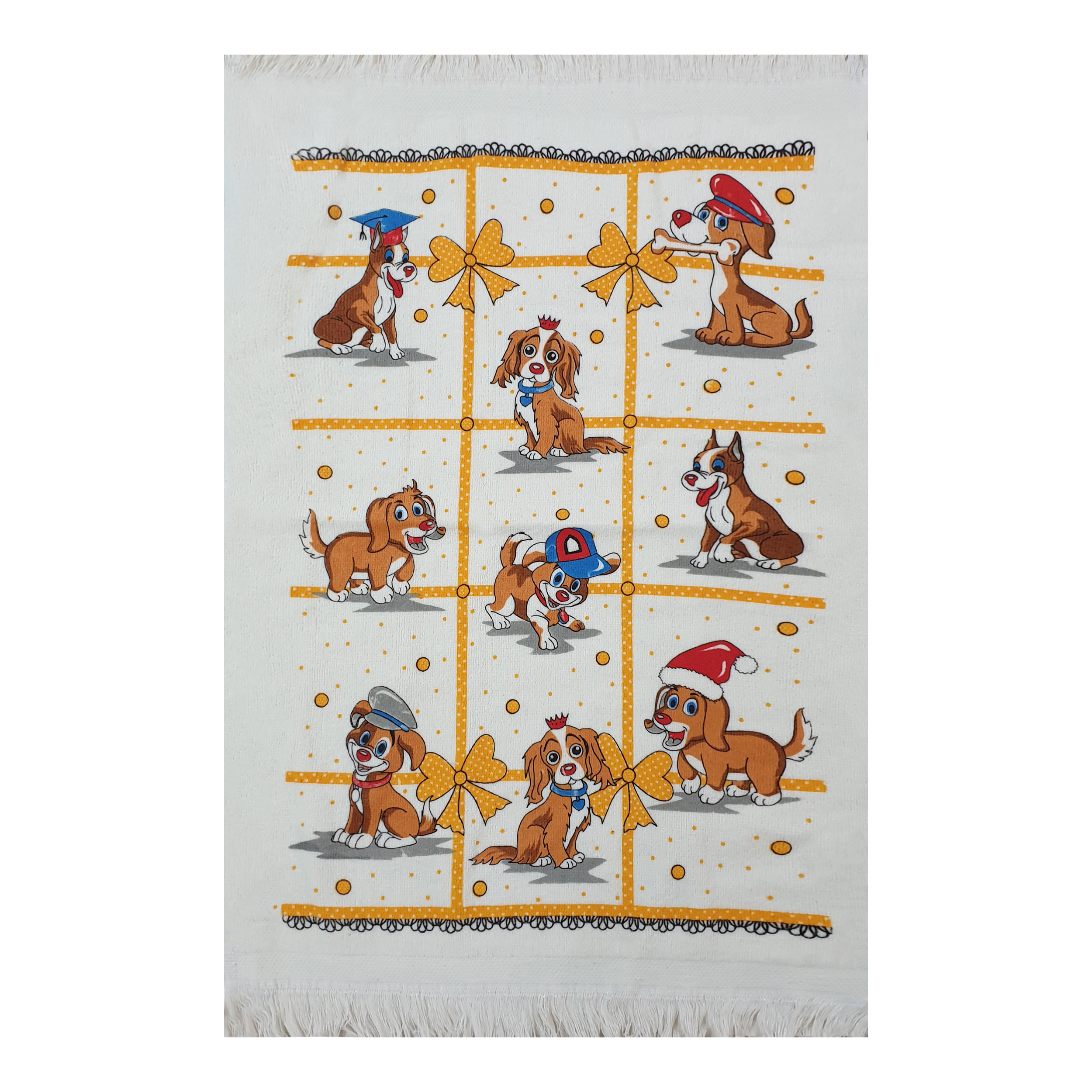   حوله آشپزخانه آکیپک مدل dogs-v2 ابعاد 60×40 سانتی متر