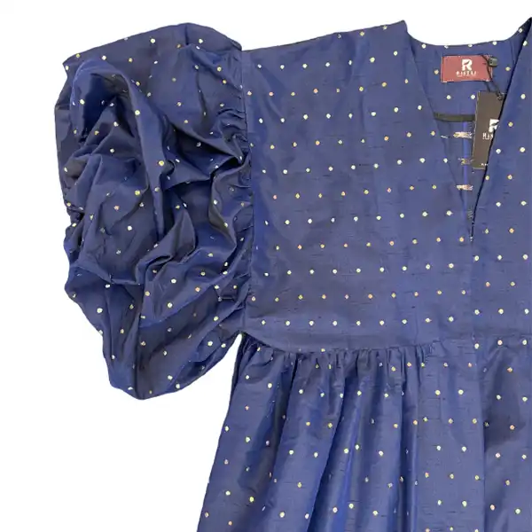 مانتو زنانه مدل خال خالی رنگ سرمه ای