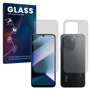 Glass Resistant model transparent screen protector suitable for Xiaomi Poco C85 Mobile phone along with the back protector