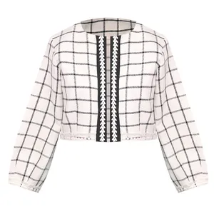 کت زنانه مدل ژاکارد چهارخونه کد AK1411