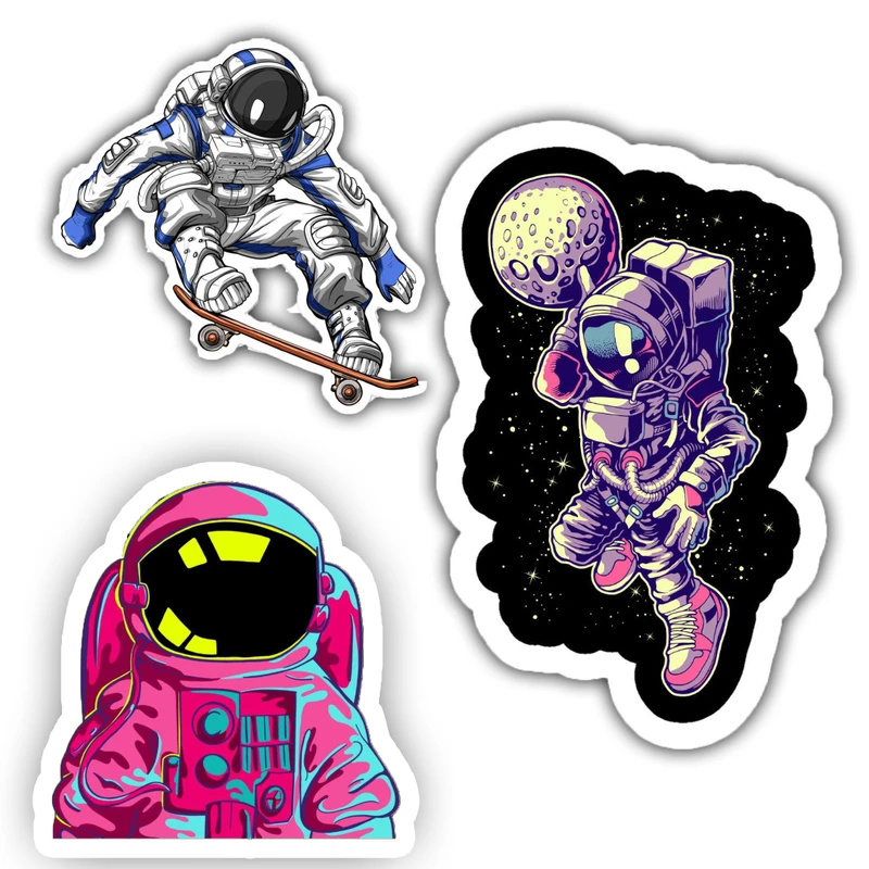 استیکر لپ تاپ و موبایل گوفی طرح فضاورد اسکیت سوار مدل Faza Skate 1 مجموعه 3 عددی