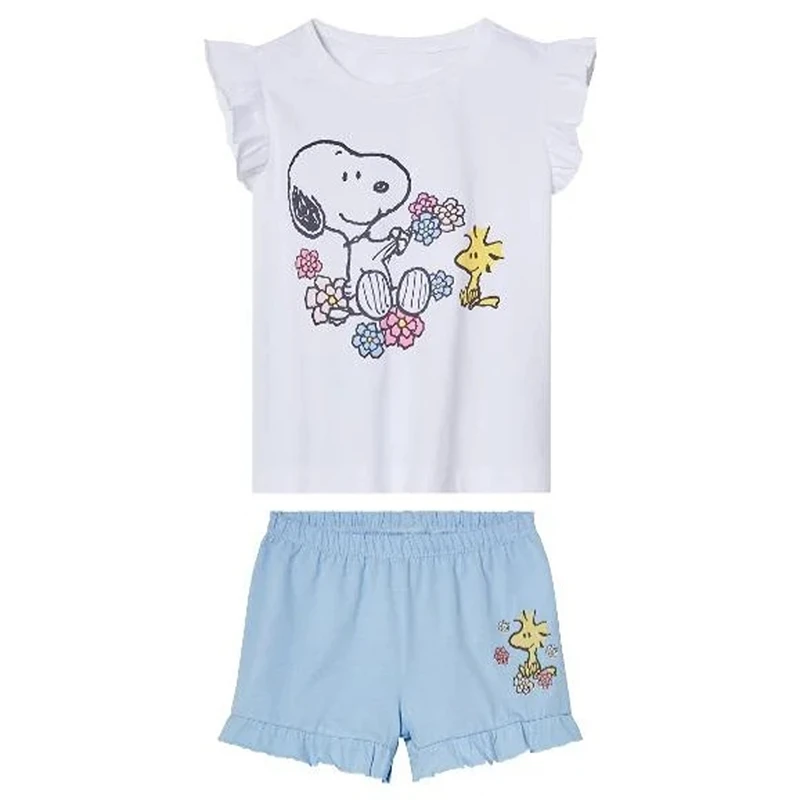 ست تی‌شرت آستین کوتاه و شلوارک راحتی دخترانه پیناتس مدل ۲۰۰