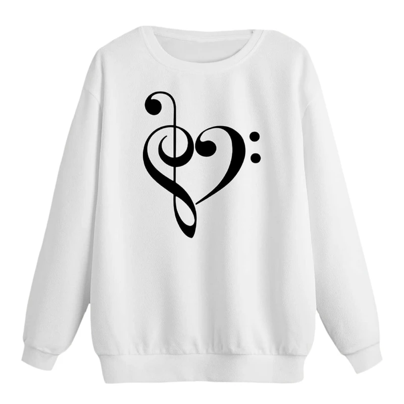 سویشرت زنانه مدل موسیقی قلبی کد p1  