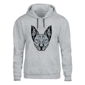 هودی مردانه مدل گربه کدZ45 رنگ طوسی