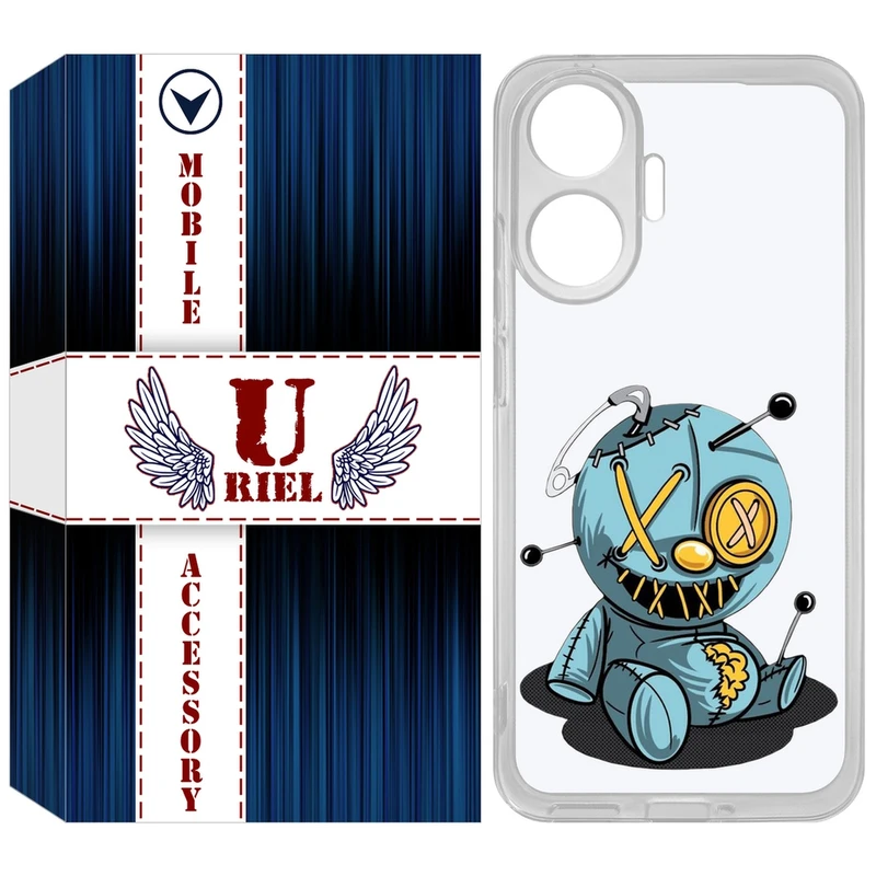 کاور یوریل مدل Clear کد 68 طرح عروسک مناسب برای گوشی موبایل شیائومی Poco F7