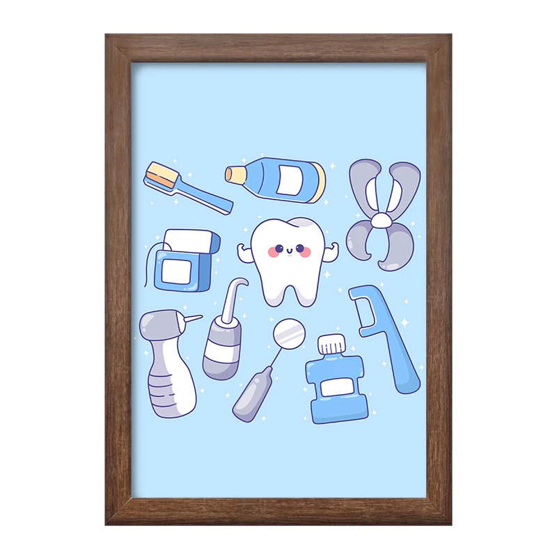 تابلو خندالو طرح دندان و دندان پزشکی کودکانه کد 36740