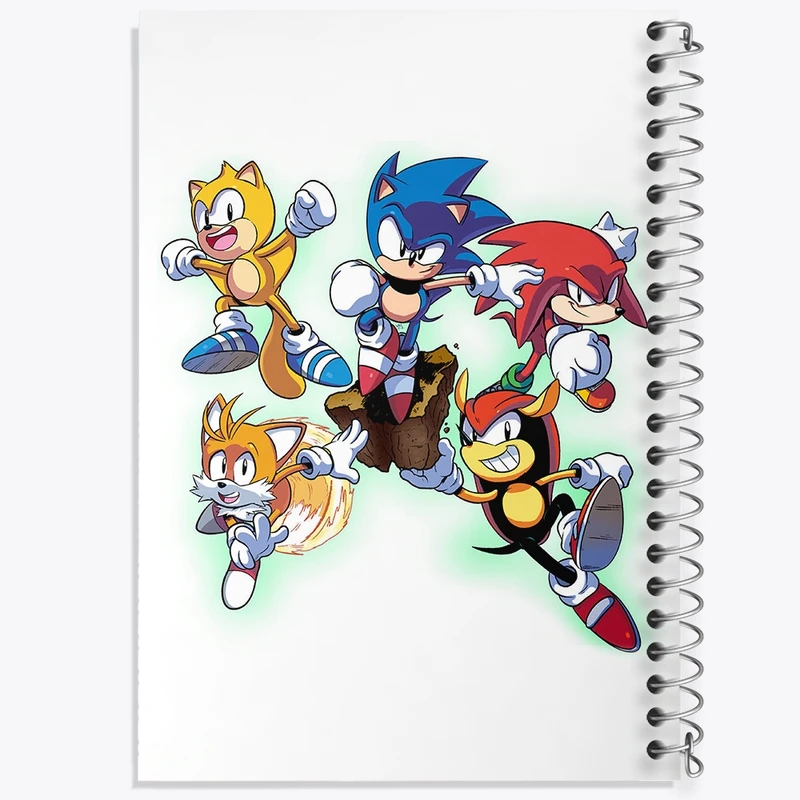 دفتر ژورنال نویسی 50 برگ خندالو مدل نقطه ای طرح سونیک (Sonic) کد F2204
