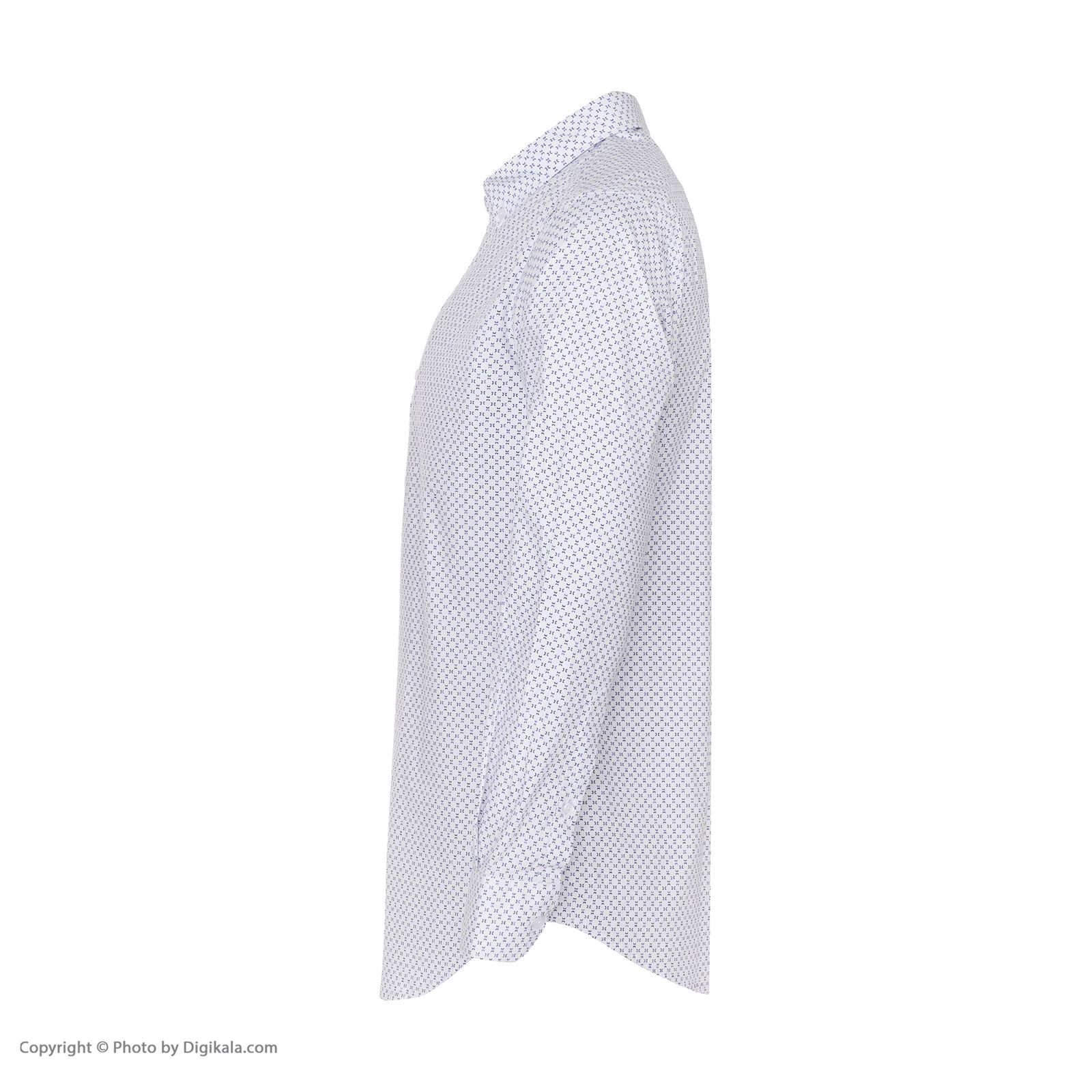 پیراهن آستین بلند مردانه ایکات مدل PST1152394 رنگ سفید -  - 2