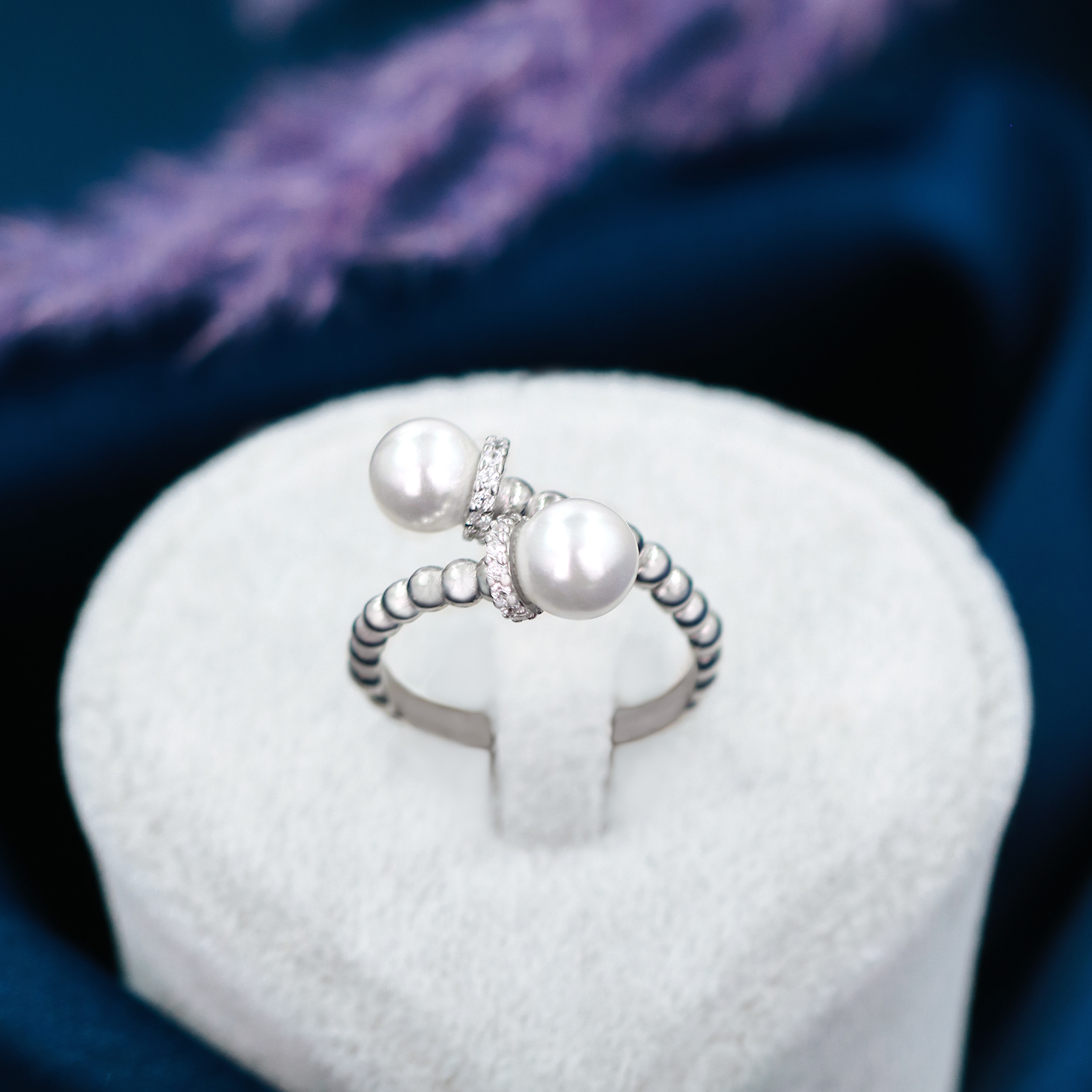 انگشتر نقره زنانه جی تی ای مدل مروارید انگشتر نقره زنانه جی تی ای مدل مروارید