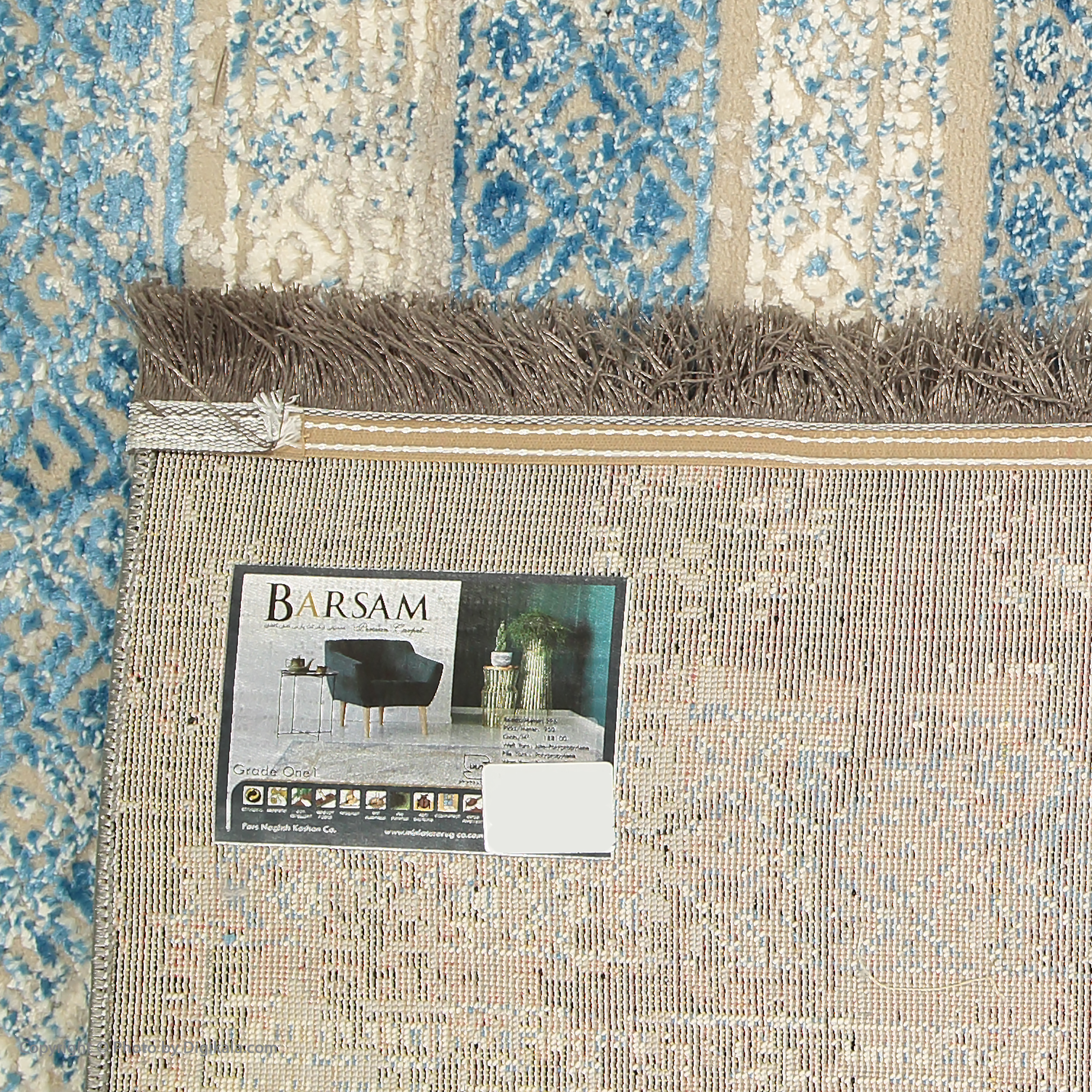 فرش ماشینی برسام کد 9058 زمینه طوسی