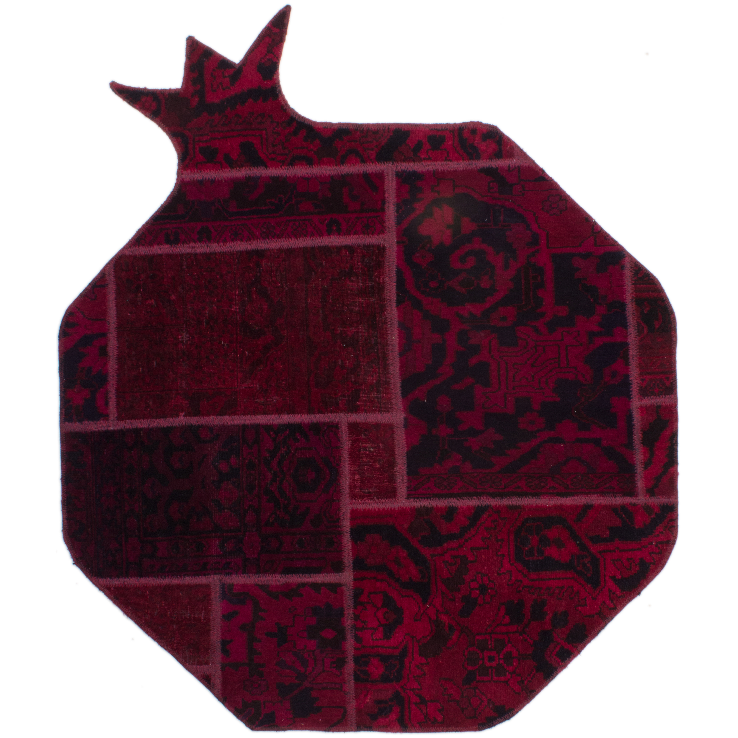 کلاژ فرش رنگ شده یک متری  مدل انار کد 11779