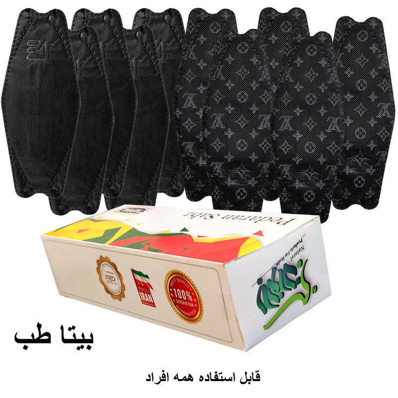 ماسک تنفسی بانوان سبز مدل سه بعدی رنگی مجموعه 10 عددی