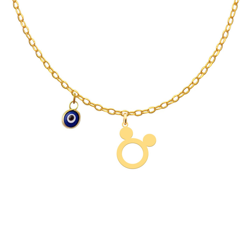 گردنبند طلا 18عیار دخترانه کرابو طرح میکی موس مدل Kr11097 گردنبند طلا 18عیار دخترانه کرابو طرح میکی موس مدل Kr11097