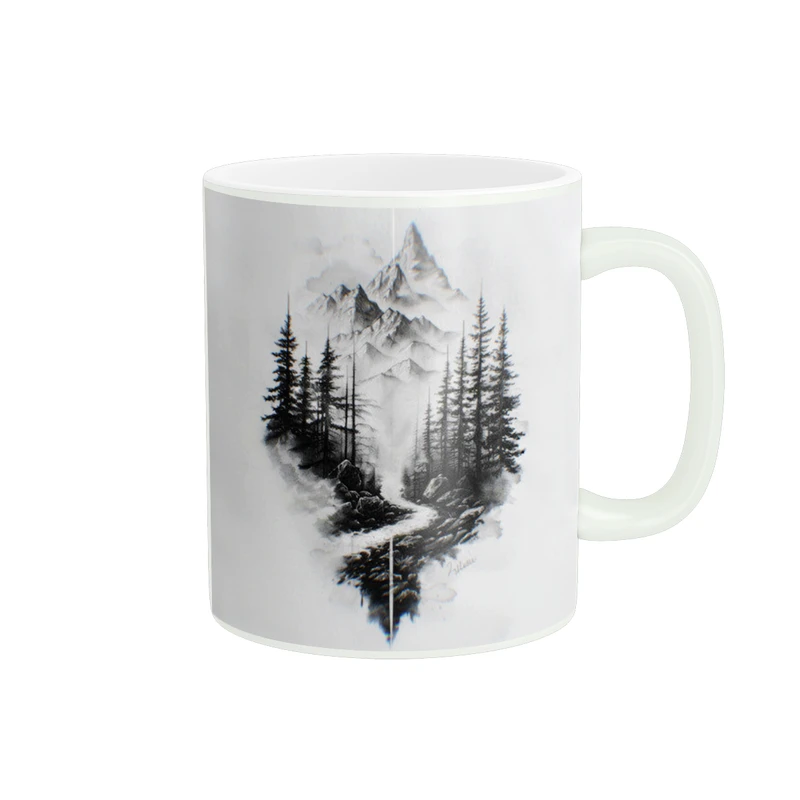 ماگ طرح گرافیکی منظره ی کوهستانی کد 1214