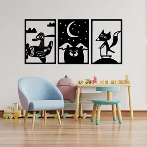 استیکر چوبی کودک مدل روباه و خرس و اردک