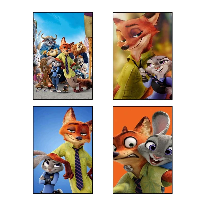 تابلو شاسي کارنيکا طرح زوتوپیا Zootopia کد 24545 مجموعه 4 عددی