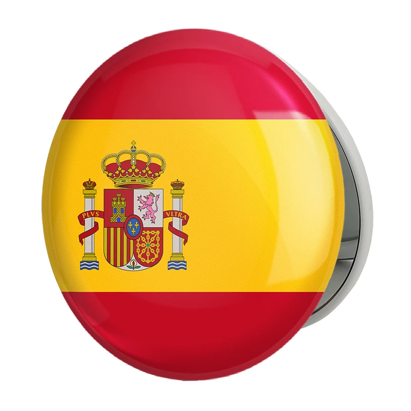 آینه جیبی خندالو طرح تیم ملی اسپانیا مدل تاشو کد 2060 